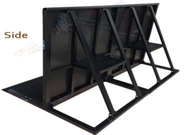 Black Music Stand Crowd Control Barriers 1.1x1.1 Meter Support Tube 25x50mm